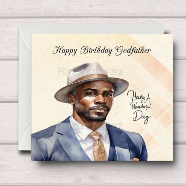 Black Man Birthday Card F